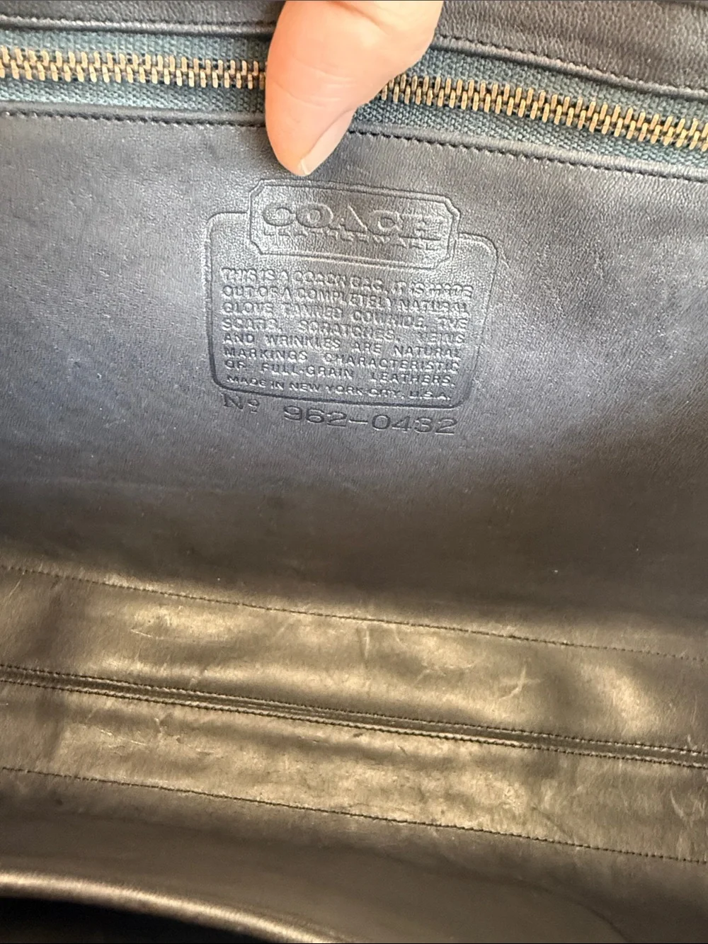 Vintage Coach Black Leather  Tote